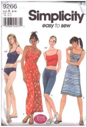 9266 KNIT 2 PC STRAP SWIMSUIT DRESS LENGTHS SHORTS PATTERN 6-16